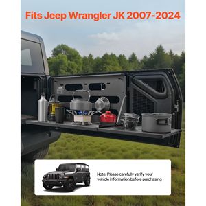 Mesa para Puerta Trasera de Jeep Wrangler JK 2007-2024, 88 Libras, Acero al Carbono, Plegable, Panel Molle, Almacenamiento de Carga en la Puerta Trasera - Product Image 2