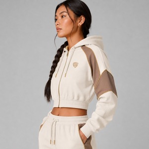 Manufacturing Customizable Color Logo All Seasons Easy Women <b>Crop</b> <b>Top</b> Hoodie Full Zip Cotton 100% Fleece Women <b>Crop</b> <b>Top</b> <b>Hoodies</b> - Product Image 4