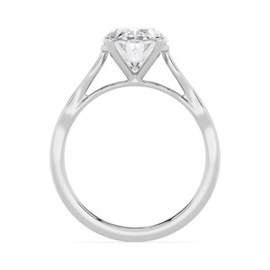 Anillo de compromiso de oro rosa de 10 quilates con diamante cultivado en laboratorio de corte ovalado sofisticado, 2.00 quilates en total, anillo de boda nupcial solitario de lujo - Product Image 4