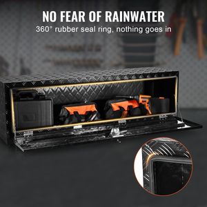 Cassetta Portautensili in Alluminio Rinforzato 152x43x46 cm per Sottoscocca Camion, con Piastra Diamantata, Serratura e Chiavi, Impermeabile, per Pickup - Product Image 5