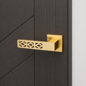 Luxury Perforated Design Door <b>Handle</b> | Stainless Steel Mortise Lever <b>Handle</b> Set in Gold Black Rose Gold Finish Modern Door - Product Image 4