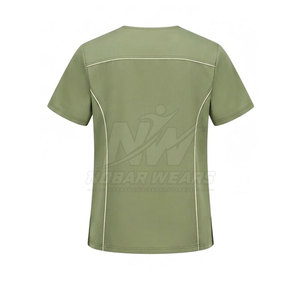 Haut d'uniforme médical fonctionnel à manches courtes et col rond, idéal pour les hôpitaux, cliniques, soins infirmiers et laboratoires - Product Image 4
