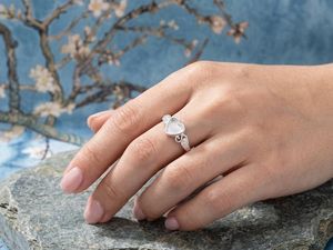 925 Sterling Silver Angel Wing Heart Bezel Ring Blank 6mm Resin Art DIY Ring Base for Breastmilk Jewelry <b>Memorial</b> <b>Keepsake</b> Craft - Product Image 1