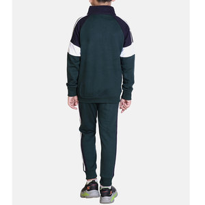 Conjunto Deportivo Informal de Maternidad para Adultos, Diseño Color-Block |   Chándal Deportivo Verde Botella y Azul Marino |   Ropa Deportiva para Entrenamiento Atlético - Product Image 4
