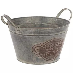 Meilleure vente Grand seau de jardinière galvanisé avec un design fait à la main pour la maison Caractéristiques de la pépinière Chariot pratique Prix compétitif - Product Image 5