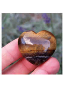 Cœur en œil de tigre, cœur en cristal bombé, cœur en pierre de tigre sculpté à la main, cœur en pierre précieuse naturelle, cristal énergétique de guérison, cadeau - Product Image 2