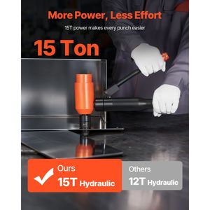 Set Idraulico da 15 Tonnellate con 10 Stampi - Kit Utensili KO da 1/2" a 4" per Lavorazione Metalli - Product Image 3