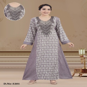 Latest Panel Design Kaftan/Jalabiya With Embroidery & Diamond Work of Capsule Print Mix & <b>Match</b> Fabric - Product Image 3