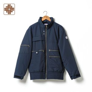 Veste matelassée d'hiver à col montant en toile imperméable coupe-vent respirante à fermeture éclair, manteau tendance à capuche, design italien pour hommes - Product Image 1