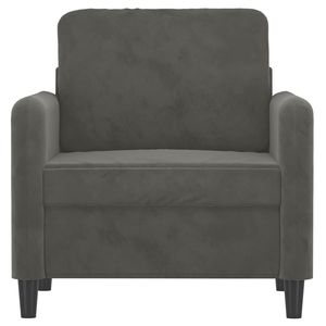 Poltrona in Velluto Grigio Scuro 100% Poliestere con Struttura in Metallo e Compensato per Soggiorno - Product Image 3