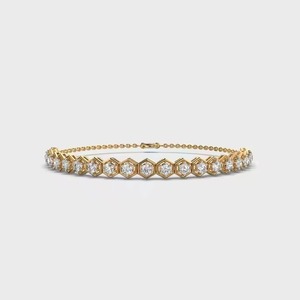 Classic Tennis <b>Bracelet</b> Diamond Moissanite Tennis <b>Bracelet</b> 14k Dainty Gold Diamond <b>Bracelet</b> Jewelry Perfect Gift - Product Image 5