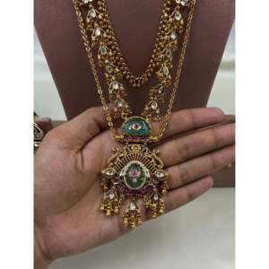 Indian Ethnic Charita Heritage 24K Gold Plated Long Necklace & Earring Set - Product Image 2