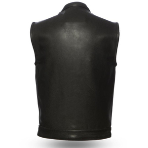 Gilet de moto en cuir véritable de qualité supérieure pour motards, veste de moto durable avec boutons-pression sur le devant - Product Image 2