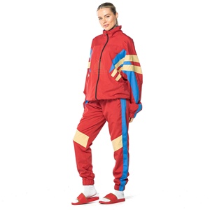 Conjunto Deportivo de Dos Piezas para Mujer, Estilo 2025, Cortavientos con Capucha, Color Sólido, Cierre con Cordón, 100% Poliéster, Secado Rápido - Product Image 2