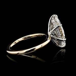 Bijoux de luxe, marque privée, platine 950, diamant de laboratoire, bague solitaire marquise, vintage, certifiée IGI, halo pavé caché - Product Image 1