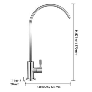 Rubinetto per Osmosi Inversa Senza Piombo, Valvola ad Arco Alto in Ottone Massiccio, Rubinetto da Cucina in Acciaio Inox per Acqua Filtrata Potabile - Product Image 2