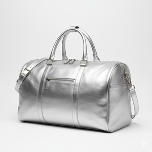 Sac de voyage élégant en coton beige de luxe, léger, résistant à l'eau, écologique, avec fermeture éclair, bandoulière réglable et poignée. - Product Image 6