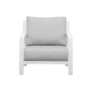 Sillón de Exterior Cuadrado Blanco Virox con Brazos Acolchados y Cojín Decorativo - Product Image 1