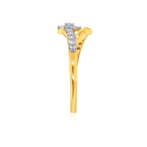 แหวนทองคำขาว 18K ประดับเพชรทรงกลม ดีไซน์ดอกไม้ พร้อมแถบประดับเพชรแบบพาเว่ สำหรับผู้หญิง - Product Image 4