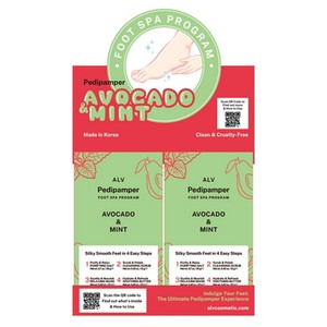 Set de pedicura spa ALV Korean K-Beauty Pedi Pamper Foot Spa Program Avocado Mint Hecho en Corea kit de manicura - Product Image 1