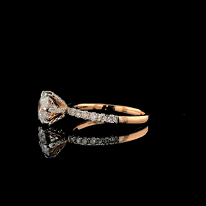 Anillo de Compromiso con Diamante Cultivado en Laboratorio, Corte Redondo, Oro Blanco de 14K con Baño de Rodio, Estilo Moderno, Certificado IGI, Color E, VVS2, para Mujer - Product Image 3