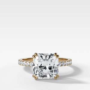 2 CT Radiant Lab Grown Diamond Hidden Halo <b>Ring</b> 10K 14K 18K Solid Gold 925 <b>Silver</b> Pave Engagement <b>Ring</b> Wholesale Manufacturer - Product Image 1