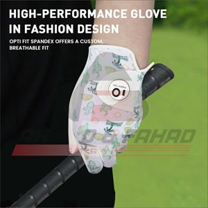 Guantes de Golf de Cuero Personalizados de Fábrica para Golfistas Zurdos, Marcador de Pelota, Transpirables, Suaves, con Agarre para Todo Clima y Patrón Impreso - Product Image 1