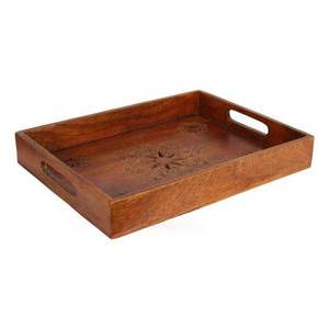 Plateau en bois de grande taille, fait main, gravé, écologique, recyclable, avec revêtement poudré, compatible lave-vaisselle et micro-ondes, pour la maison moderne - Product Image 4