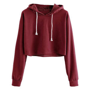 Lightweight Customized Women Winter Crop <b>Top</b> Hoodies <b>High</b> Quality Breathable Cotton/Bamboo Fiber Formal <b>Low</b> MOQ Best Price - Product Image 3
