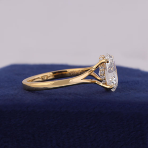 Women's Oval Cut Diamond Engagement Ring WHITE Gold Prong Setting Classic Style - Product Image 2