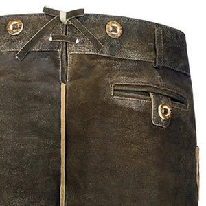 Pantalones Cortos Largos de Cuero para Hombre, Estilo Bávaro Austriaco Alemán, de Gamuza Sólida con Aspecto Vintage, Bordados, Casuales - Product Image 5