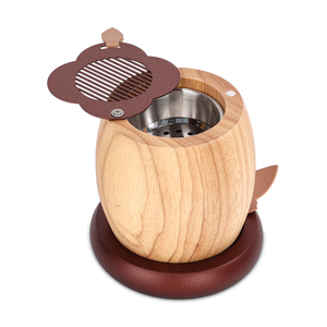 Acacia Wood Incense Holder <b>with</b> Lid Stainless Steel Charcoal Tray Aromatherapy <b>Diffuser</b> for Home Kitchen - Product Image 3