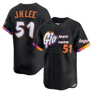 Maillot de baseball/softball personnalisé des Giants de San Francisco, court, uni, en mesh, uniforme USA, fabriqué en polyester, matière par sublimation, séchage rapide - Product Image 2