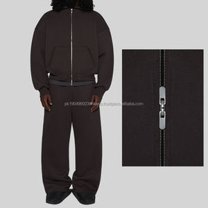 Fabrication de sweats à capuche pour hommes, coupe ample, style décontracté, en coton 100% lourd, 500 g/m², avec logo personnalisé, fermeture éclair, coupe ample - Product Image 3