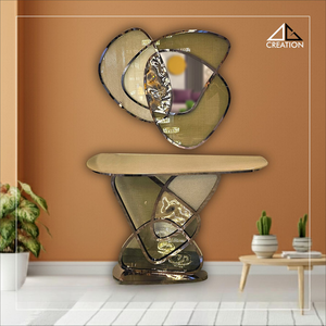 Elevate your interior with this luxurious SS PVD console <b>mirror</b> <b>set</b> , a perfect blend of modern design and unmatched durability - Product Image 5