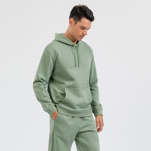 Sudadera con Capucha para Hombre, Color Sólido, Corte Regular, Algodón, Informal, para Otoño, con Bolsillos, Tejida, Manga Larga - Product Image 1