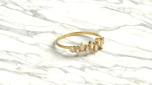 Anillo de Diamantes Marquise de Oro de 18K de Lujo, Banda de Corona en Zigzag, Anillo Apilable Tipo Tiara, Anillo de Novia, Anillo de Eternidad para Mujer - Product Image 3
