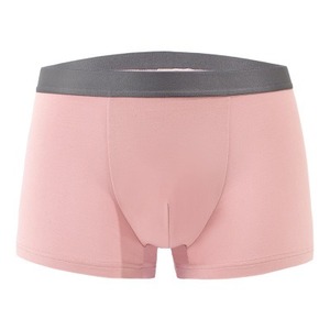 Boxers mi-hauts pour hommes en coton tricoté rose uni, respirants, pour usage quotidien adulte - Product Image 3