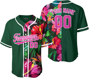 Maillot de baseball respirant à col montant, imprimé par transfert thermique, ensembles pour adultes 100 % polyester, impression personnalisée sur le devant, meilleur prix OEM - Product Image 4