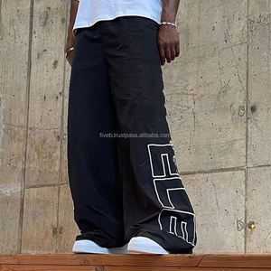 Pantalones Anchos de Algodón para Hombre, Estilo Urbano, con Logotipo Personalizado, Corte Holgado, Venta Caliente 2026 - Product Image 2