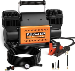 Kit de compresseur d'air, gonfleur portable 12V à double cylindre 12,35 pi³/min, pompe à air tout-terrain pour pneus de camion, usage intensif - Product Image 1