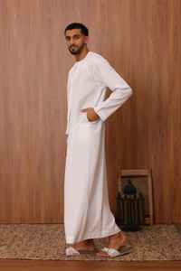 Vente en gros : Thobes pour homme style Qatar, col montant, manches longues, robe arabe, thobes pour homme en coton premium, jubba musulmane traditionnelle - Product Image 6