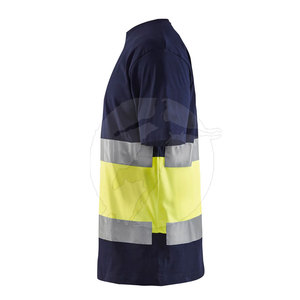 T-shirt de sécurité haute visibilité en polyester léger à manches courtes avec bande réfléchissante, design personnalisé et coupe confortable – Fabrication usine - Product Image 3