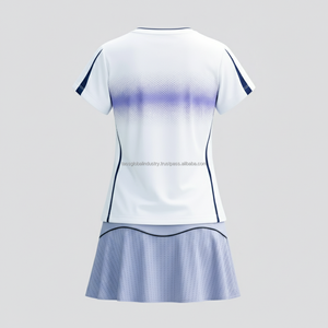 Uniforme de badminton pour femmes, manches courtes plissées, respirant, sur mesure, OEM, vente en gros - Product Image 2