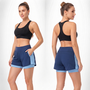 Ladies Sportswear Athletic <b>Shorts</b> 2 in 1 Breathable Yoga Compression Inner <b>Elastic</b> <b>Waist</b> Gym <b>Shorts</b> <b>Women</b> Workout Dual <b>Shorts</b> - Product Image 3