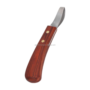 Couteau à sabots de qualité supérieure en acier inoxydable avec manche en bois, double extrémité, coupe précise pour sabots d'équidés et de bovins - Product Image 4