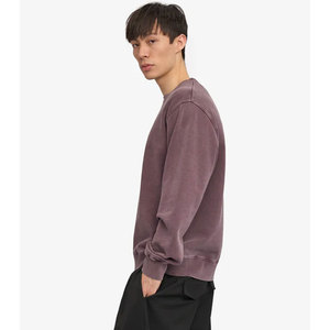 Sudadera para hombre vintage con teñido pigmentado, cuello redondo desgastado, estilo retro, de forro polar, con gráfico estético y efecto envejecido, lisa - Product Image 3