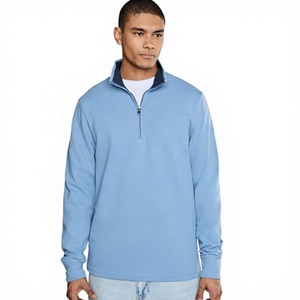 OEM Wholesale Top Trending Sweatshirt Men's <b>Shirt</b> Quarter <b>Zip</b> Fleece Pullover Regular Fit Solid Color Casual Sweatshirt - Product Image 1
