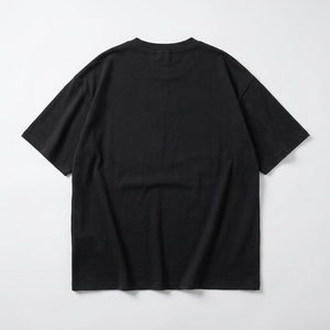 Camiseta Negra para Hombre, Corte Regular, 100% Algodón, Antiarrugas, Transpirable, Manga Corta, Cuello Redondo - Product Image 5