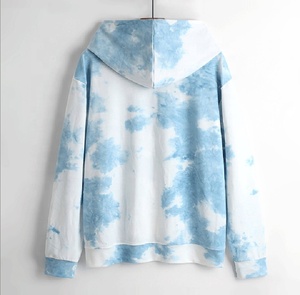 Customizable Unisex Casual <b>Tie</b>-Dye Breathable Hoodie <b>Polyester</b> Cotton Winter Terry Fabric Allover Digital Print Logo - Product Image 6